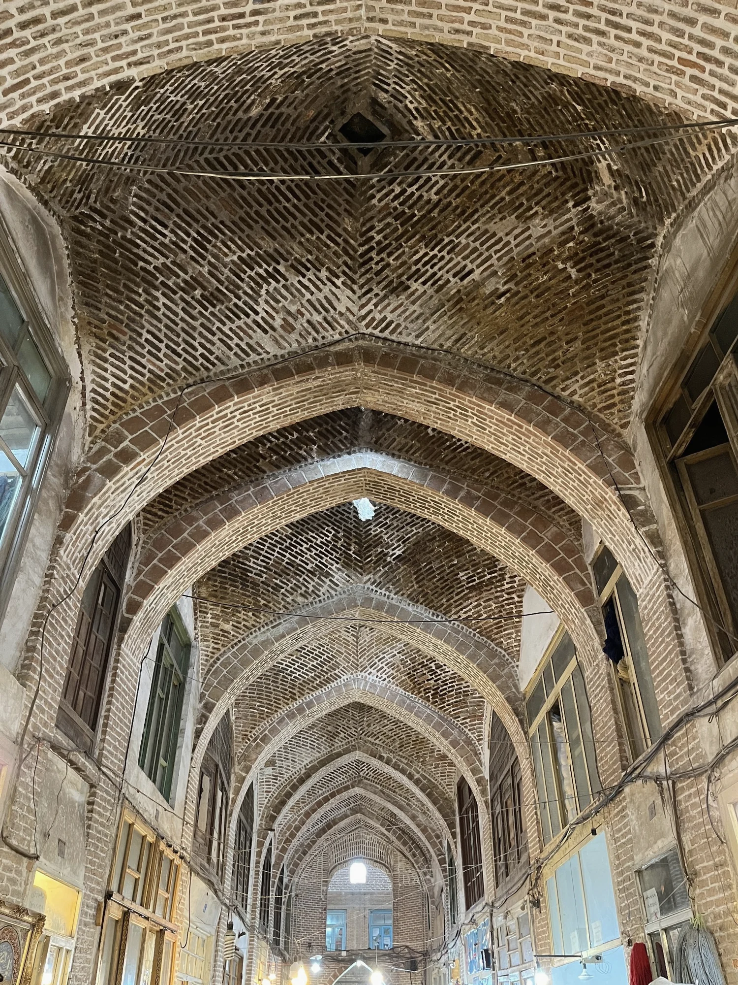 Arched brick vaults and architectural perspective